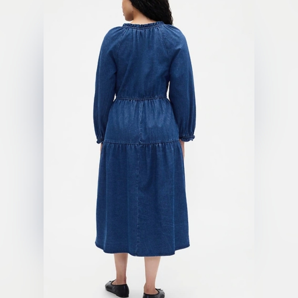 Gap Tiered Denim Midi Dress - Picture 4 of 10